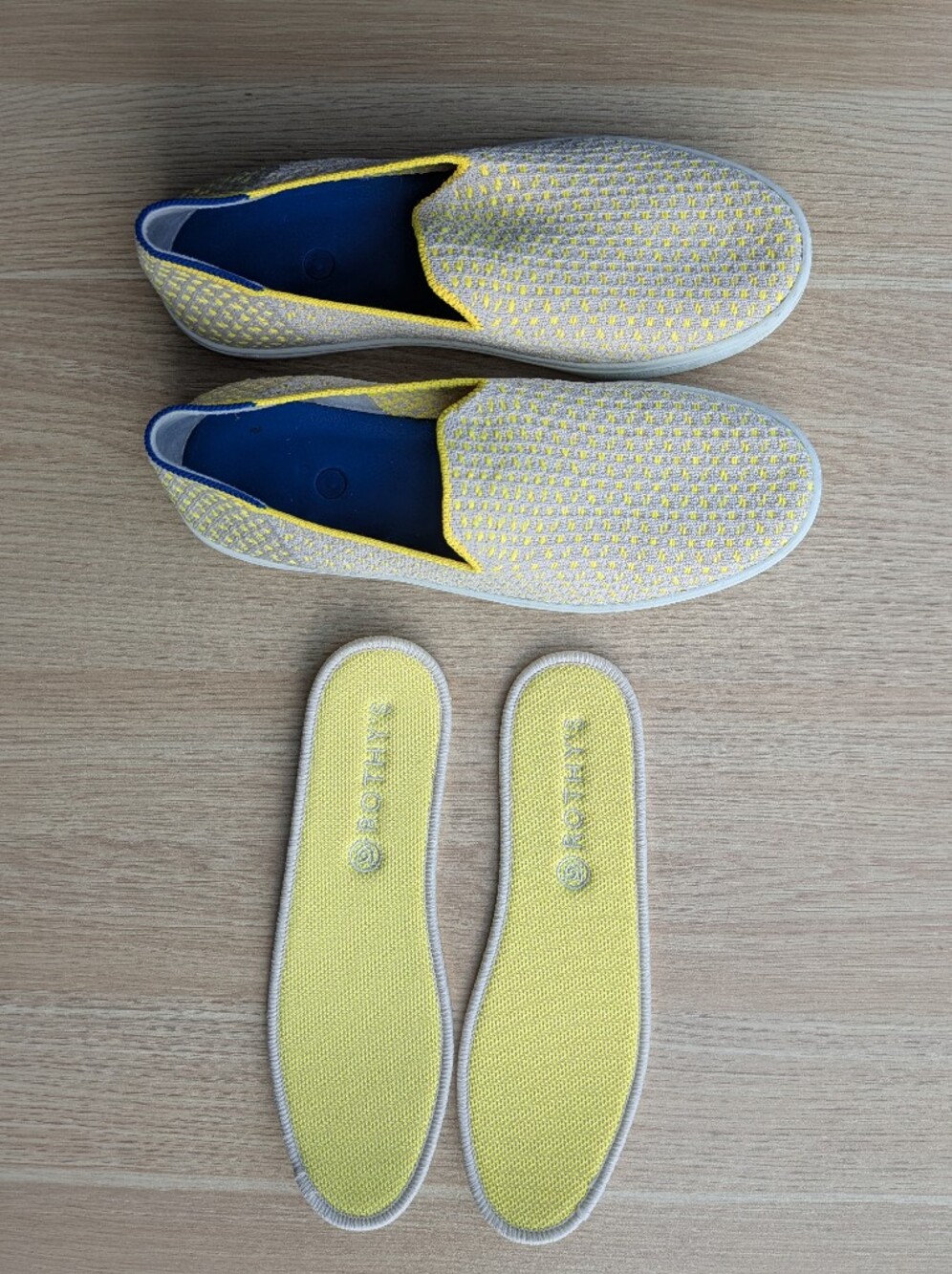EUC Rothy's The Original Slip-On Sneaker in the Yellow Honeycomb